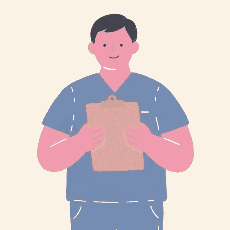 聴診器を掛けた歯科医師のイラスト